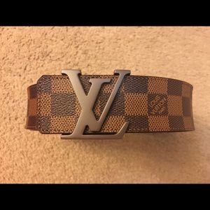 LV Initiales 40MM Damier Ebene Canvas Belt